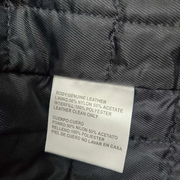 VTG Reebok NFL Indianapolis Colts On Field Leather Jacket Mens L Black Full Zip - Picture 7 of 9